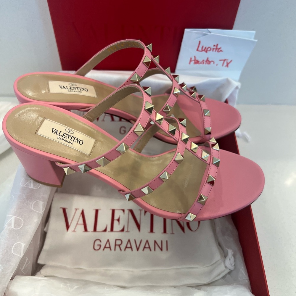 Valentino Rockstud Sandals in Candy rose 9.5 - Picture 3 of 10